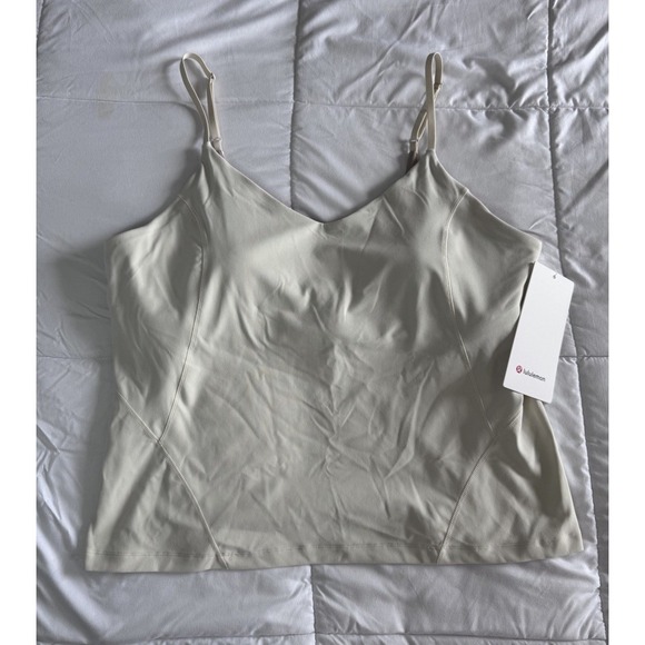 New Lululemon Size 14 Align Waist Length Cami Tank C/D Built In Bra Light Ivory - Picture 1 of 12